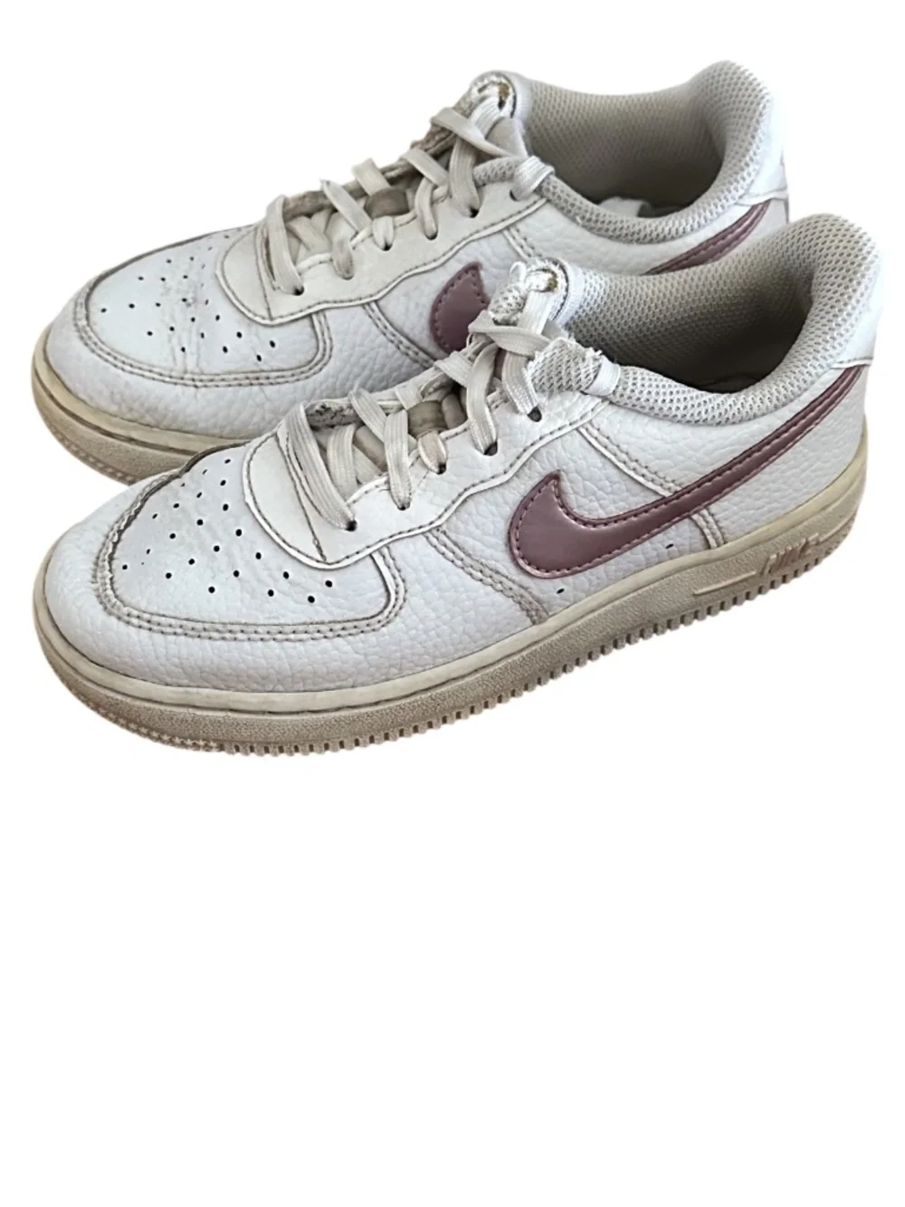 Nike Air Force 1 Shoes Sneakers Girls Sz 13 C White Pink Lo-Top Glaze